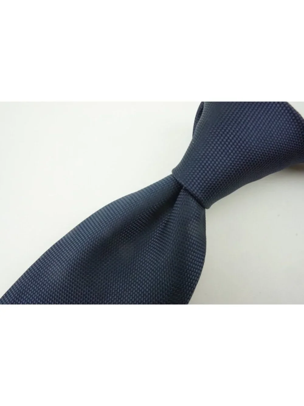 Eton Solid Indigo Blue Woven 100% Silk Tie Brand New With Tags